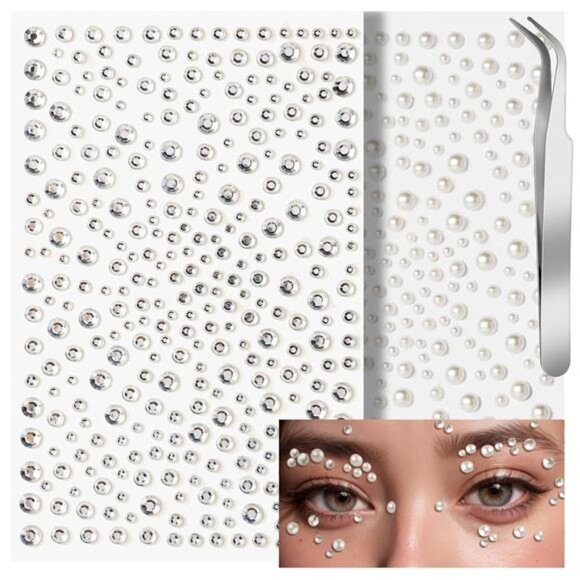 Face Jewels Stick On Pearls Hair Gems  Makeup Gems for Face, Hair, Body, Eye - Picture 1 of 7